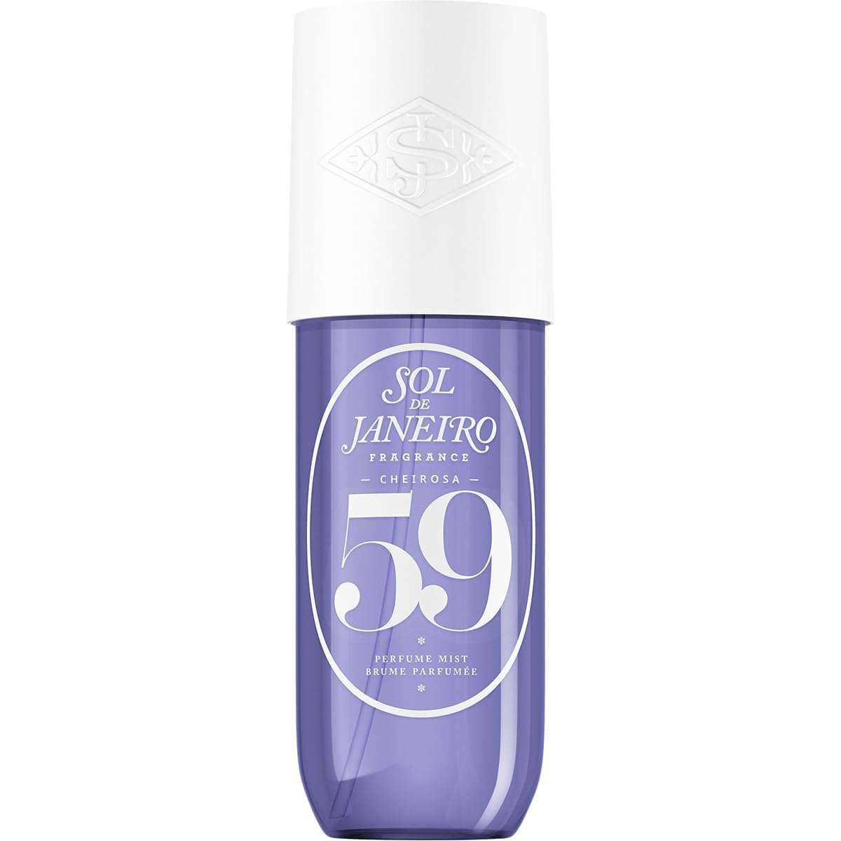Sol de Janeiro front bottle showing full Cheirosa 59 packaging and instant recognition benefit