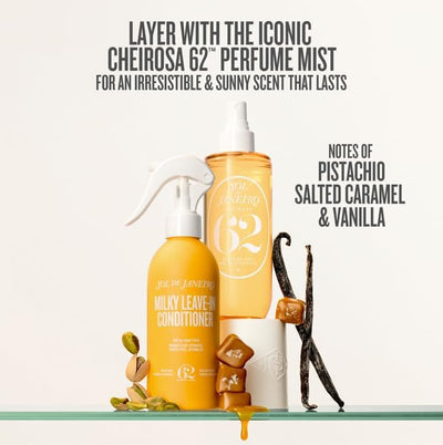 Sol de Janeiro styled hair lifestyle shot conveying smooth, shiny, fragrant results