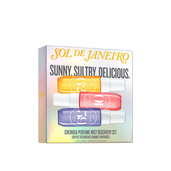 Sol de Janeiro set frontal con tres brumas Cheirosa para probar y regalar