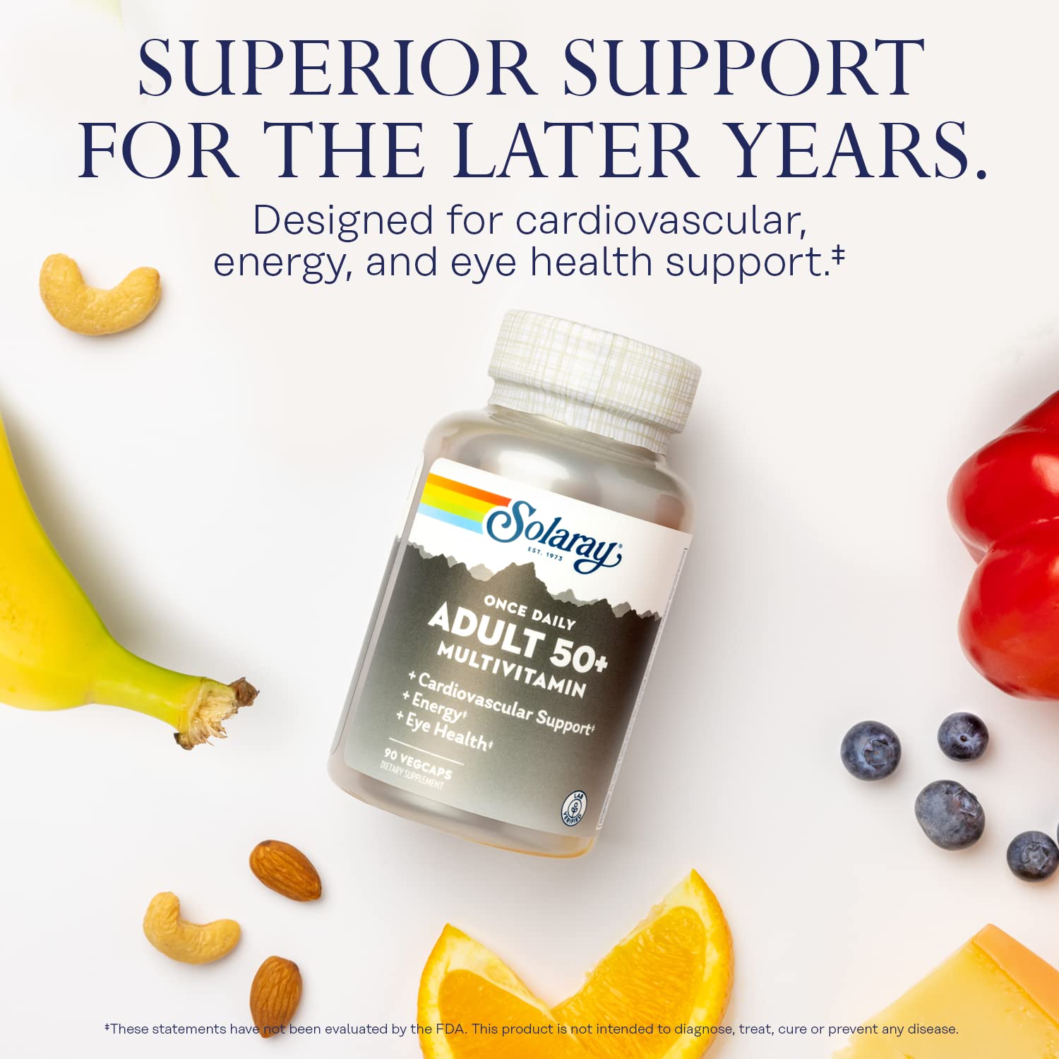 SOLARAY listado de ingredientes resaltando vitaminas y minerales clave