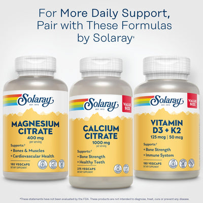 SOLARAY bote junto a frutas en cocina sugiriendo complemento dietario
