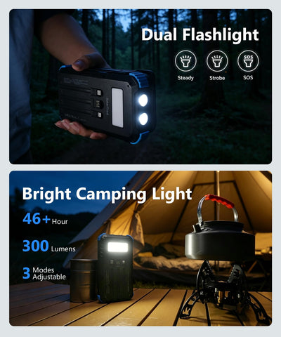 SolarTred linterna y luz de camping encendidas, iluminación versátil para campamento