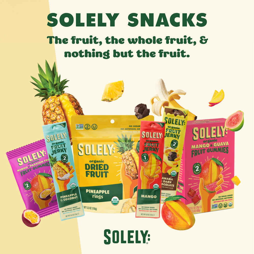 SOLELY tiras en una lonchera saludable para snack escolar o trabajo
