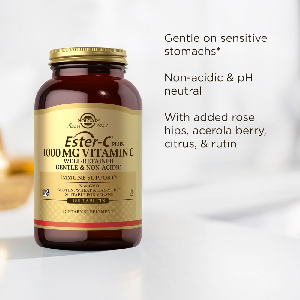 Solgar Ester-C acerola y rosa mosqueta para reforzar su aporte antioxidante