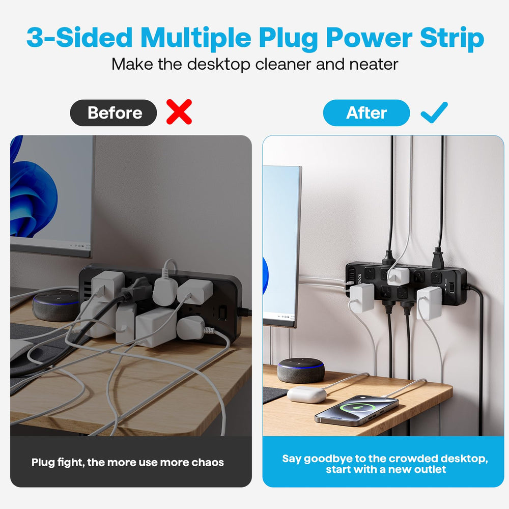 Enchufe Solidock con cable de 6 ft mostrando alcance y flexibilidad de instalación