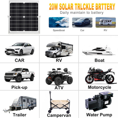 SOLPERK panel mounted on RV roof in sunlight, keeps RV battery maintained