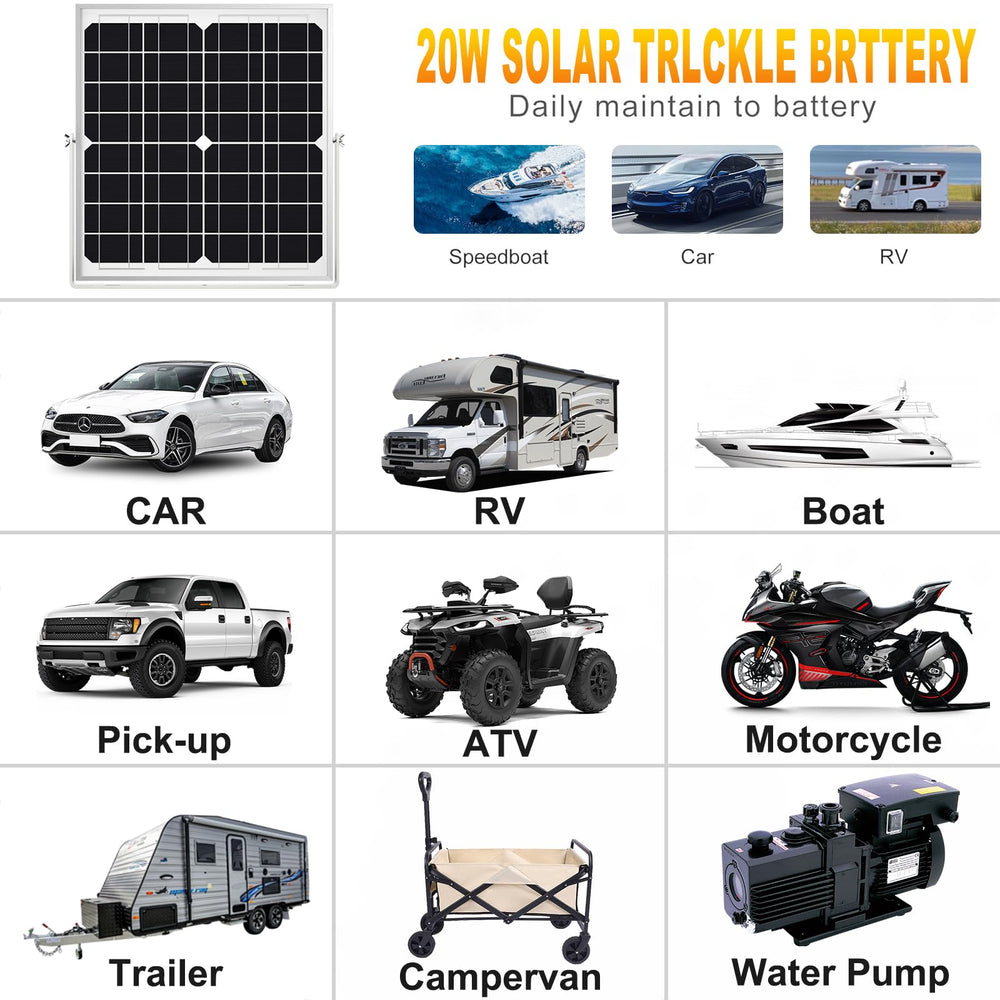 SOLPERK panel mounted on RV roof in sunlight, keeps RV battery maintained