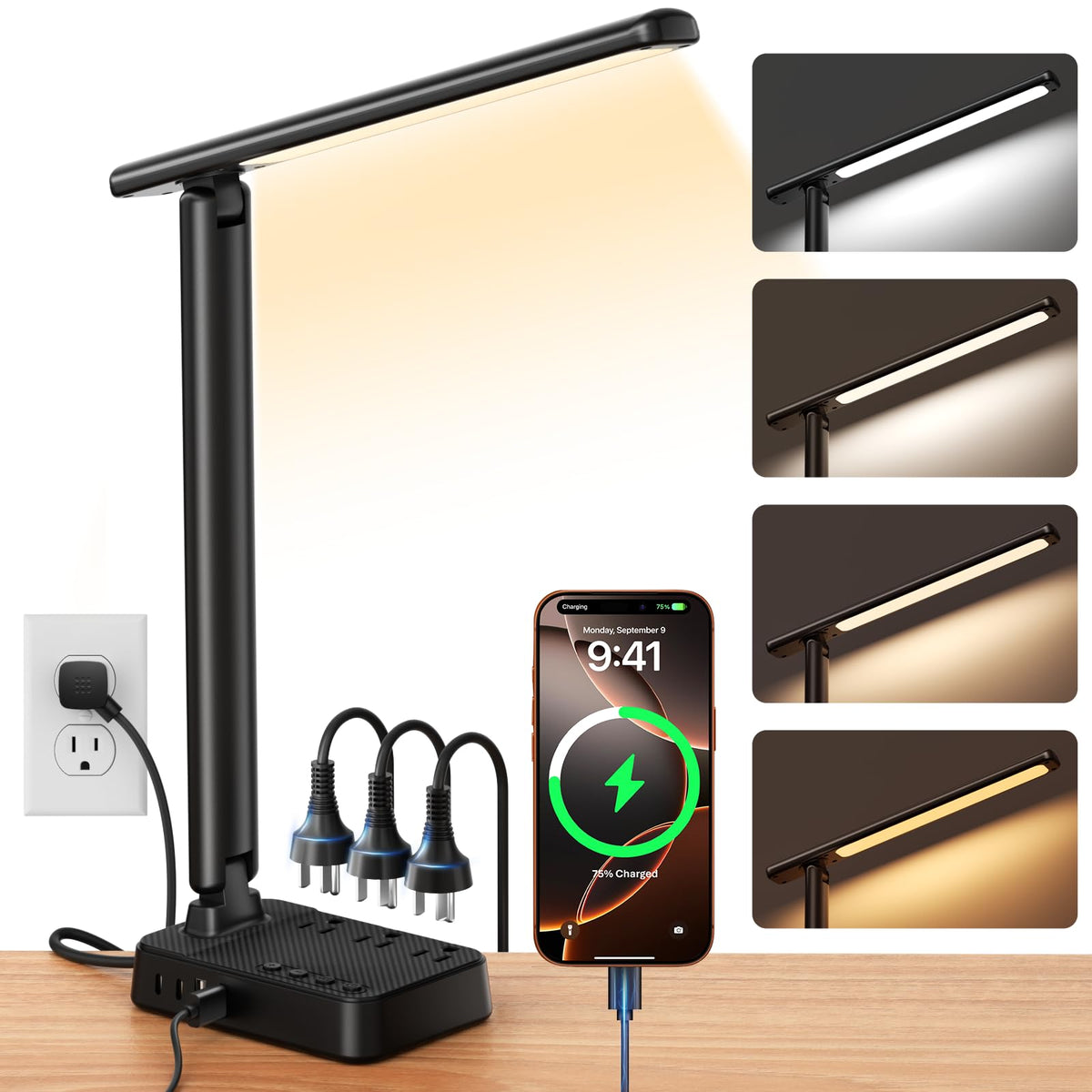 Sompaty vista frontal con regleta integrada para organización de cables