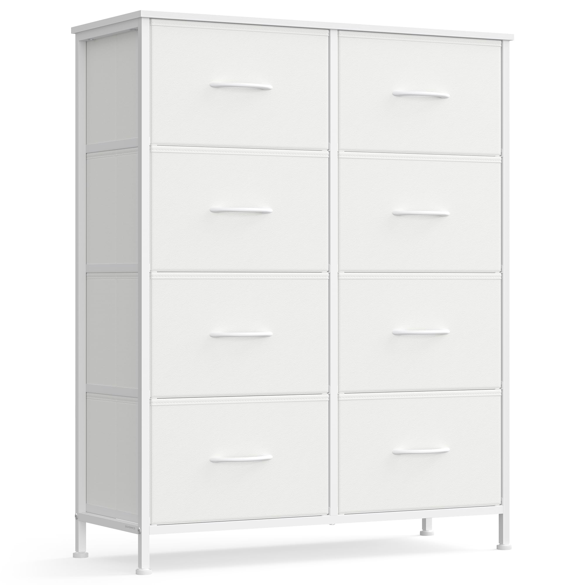 SONGMICS BELLAH front view of dresser showing modern white finish and clean lines