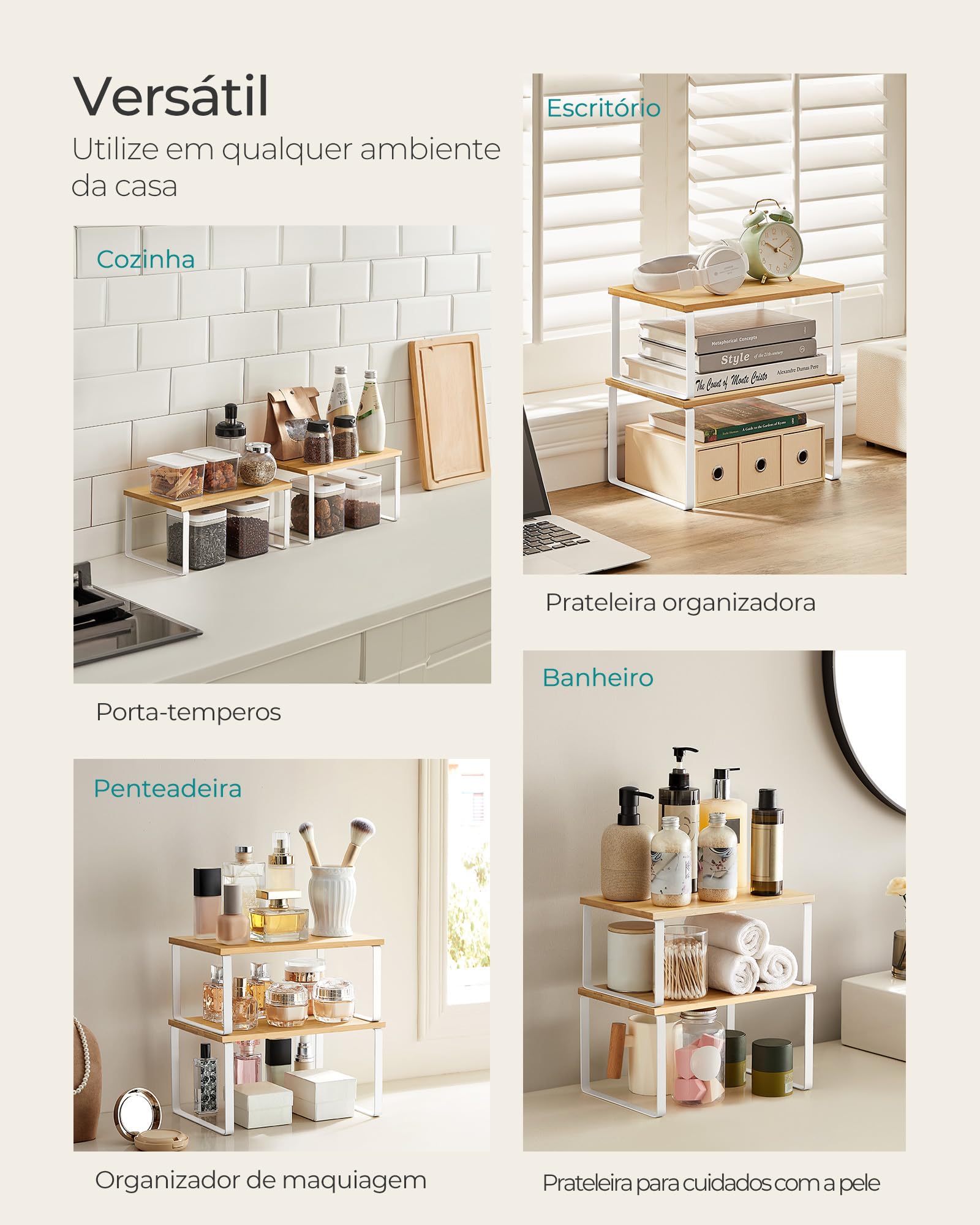 SONGMICS repisa usada en comedor como elevador de centro de mesa decorativo