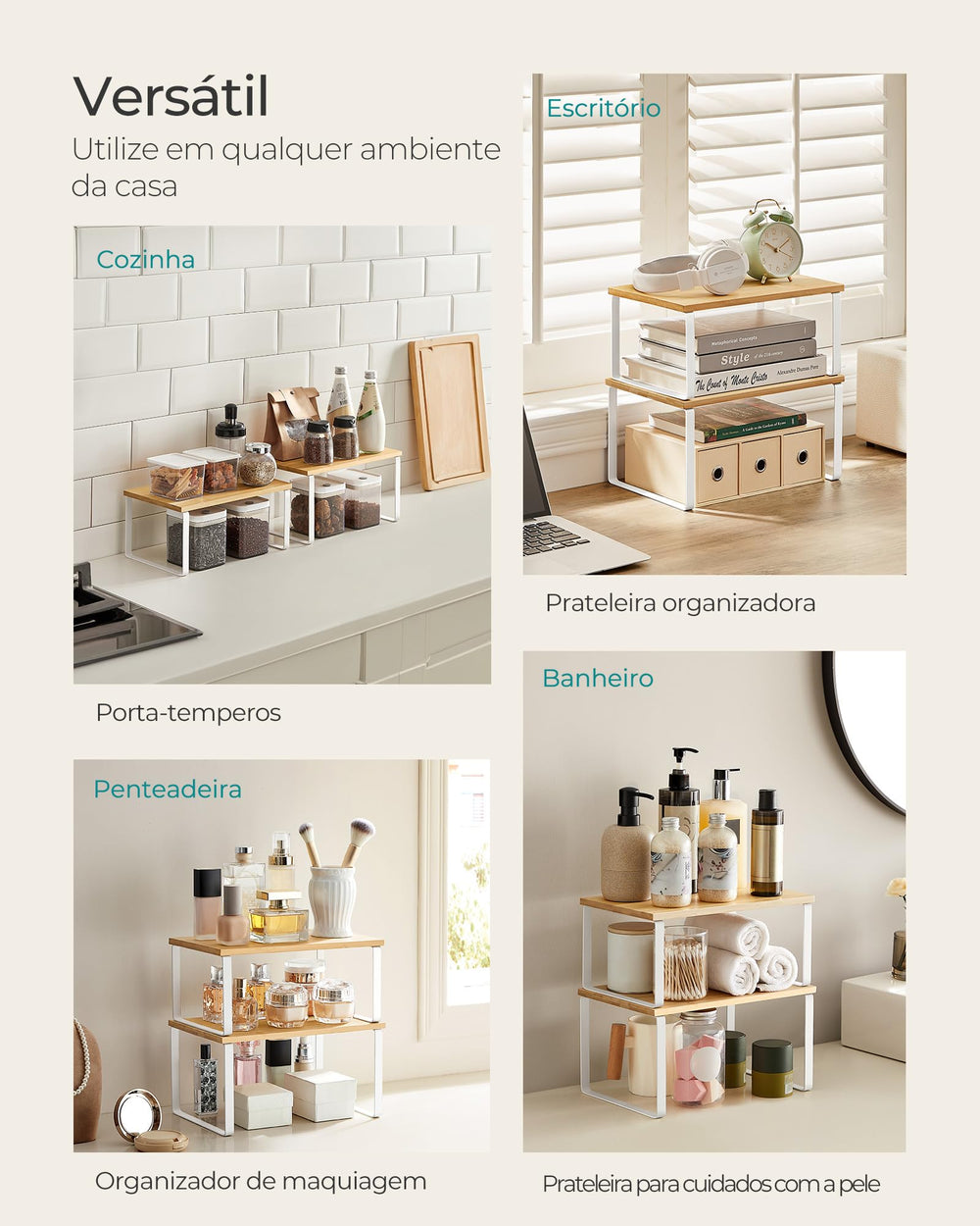 SONGMICS repisa usada en comedor como elevador de centro de mesa decorativo