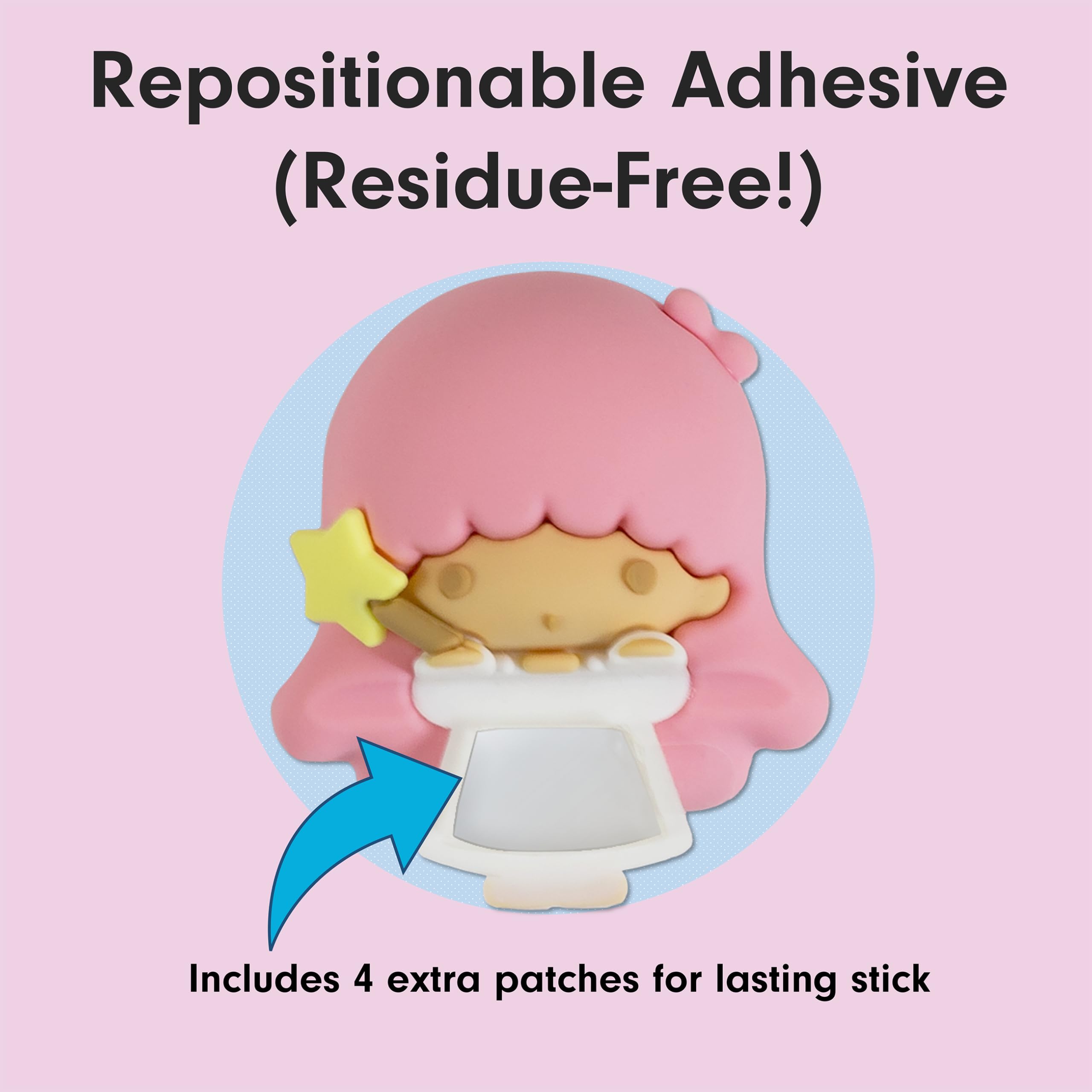 Sonix figura adherida al borde de un teléfono mostrando decoración práctica y kawaii