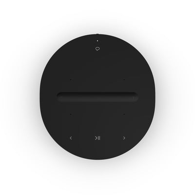 Sonos Era 100 top controls closeup showing tactile buttons and easy operation