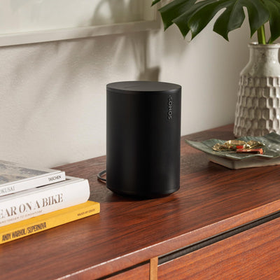Sonos Era 100 with line‑in connection showing analog hookup for turntables