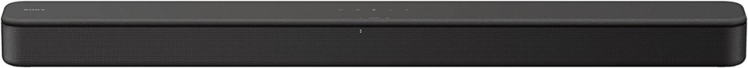 Sony S100F front view showing slim profile and speaker grille for clearer TV sound