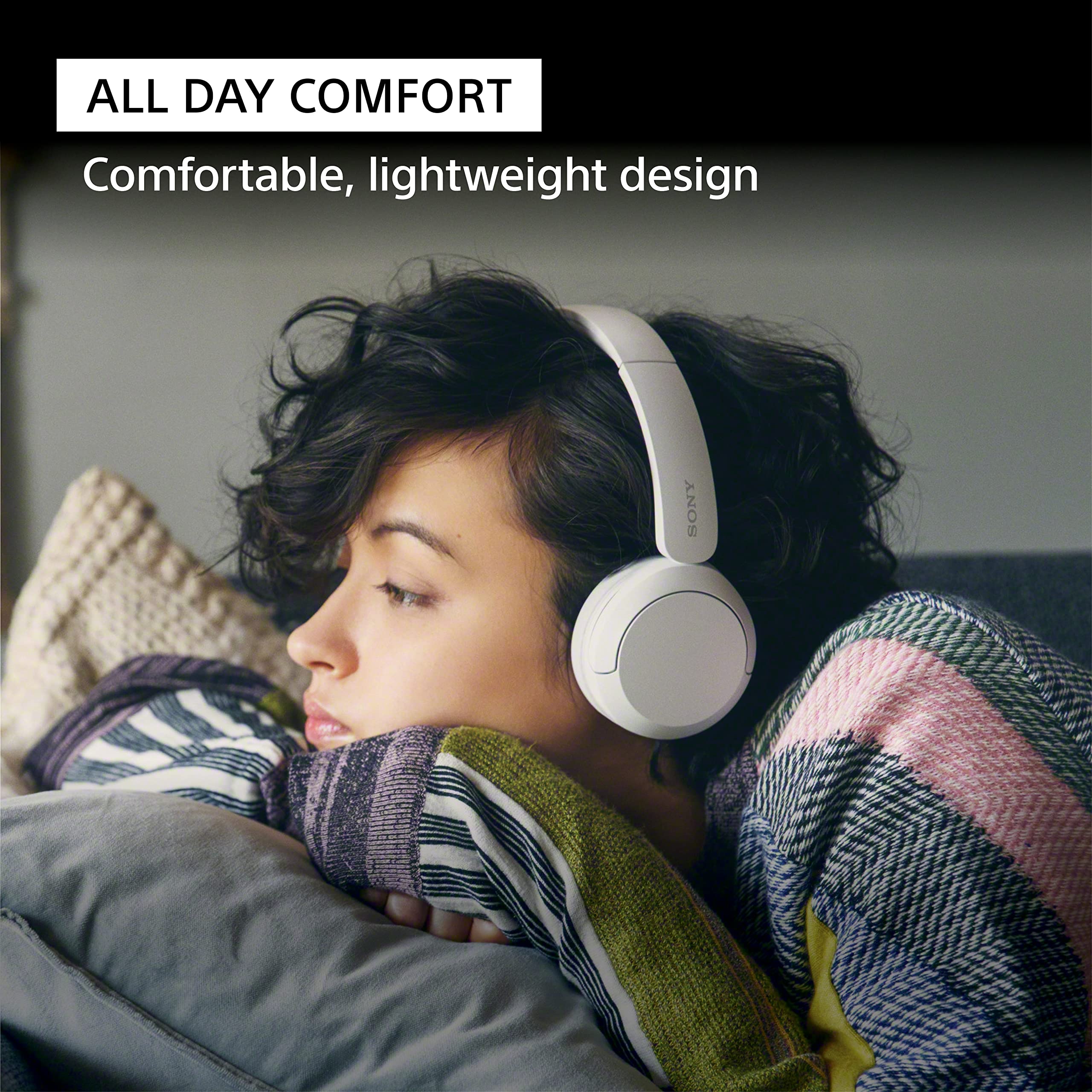 Sony WH-CH520 almohadilla de auricular en primer plano para confort prolongado