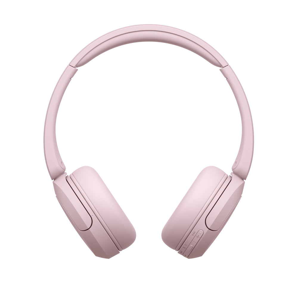 Sony WH-CH520 pink earcup close-up showing soft padding for comfortable wear