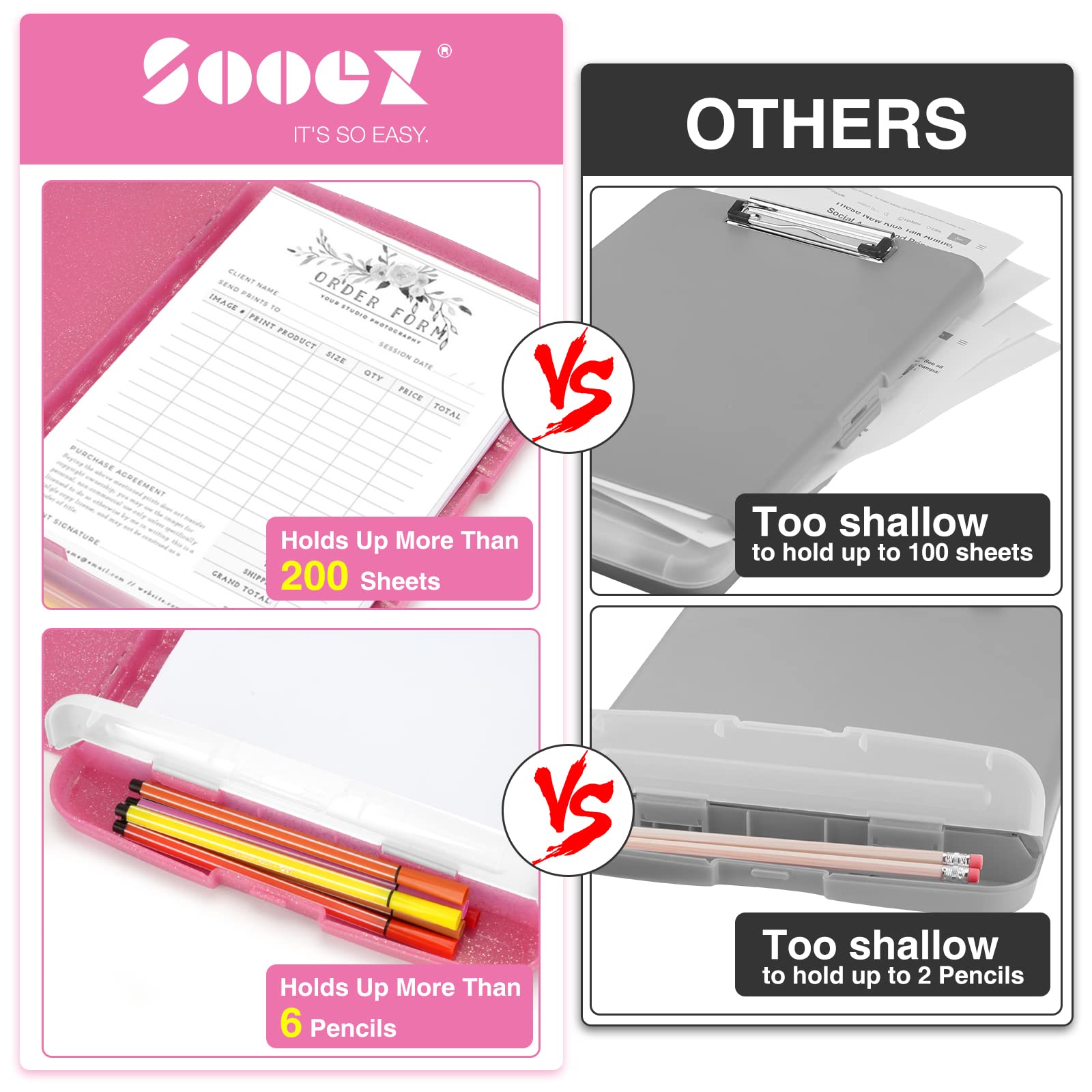 Sooez detalle de purpurina y broche resistente para seguridad