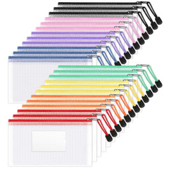 Sooez paquete frontal 24 bolsas A6 para organizar con colores