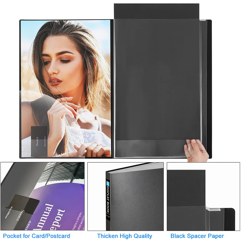 Sooez portfolio open flat demonstrating easy viewing and hands-free display