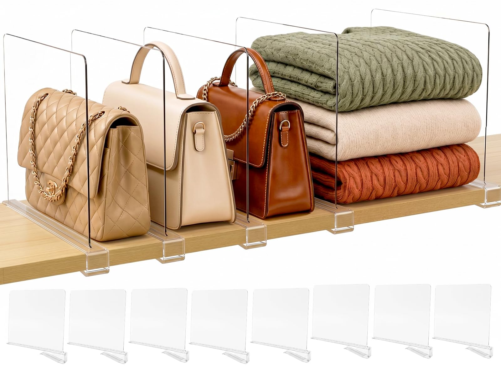 SortNStore vista frontal del pack con 8 divisores, facilita organización inmediata