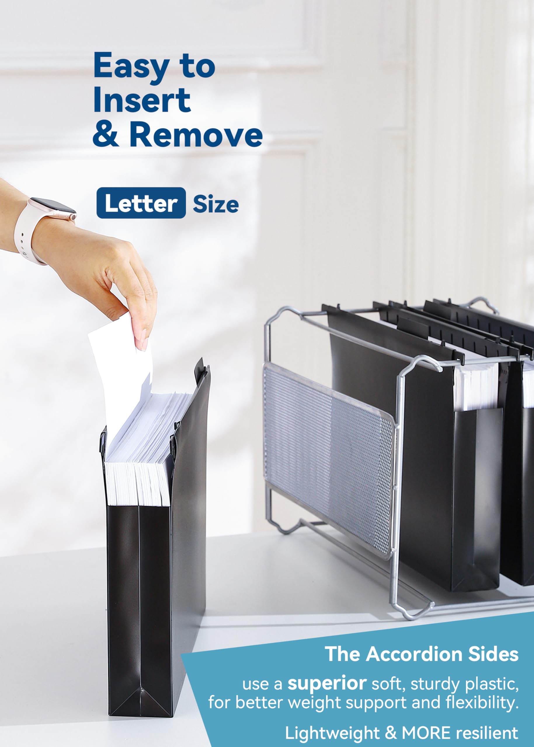 SortRax hanging folders in a filing cabinet demonstrating smooth access