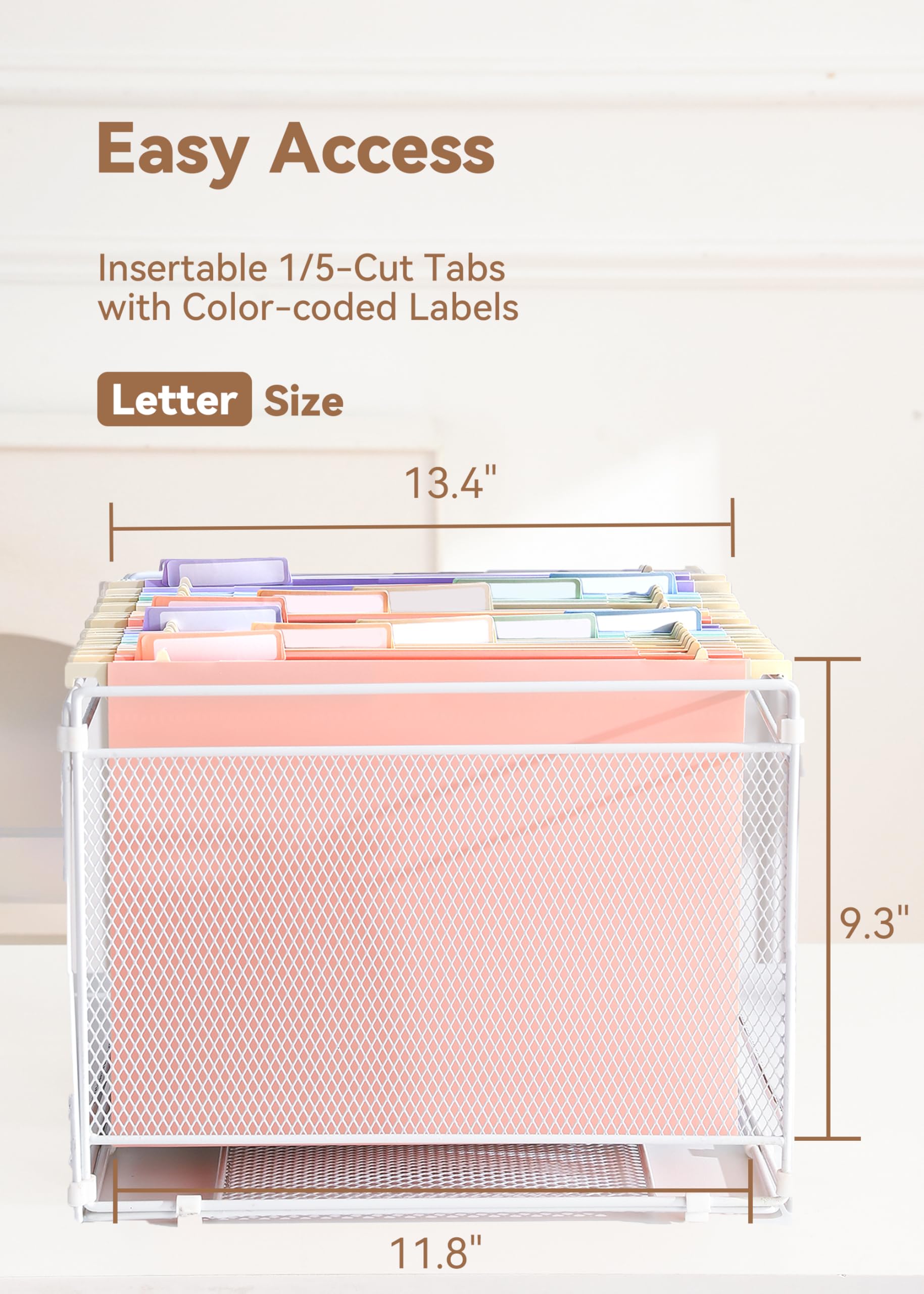 SortRax insertable 1/5-cut tab close-up with label showing fast identification