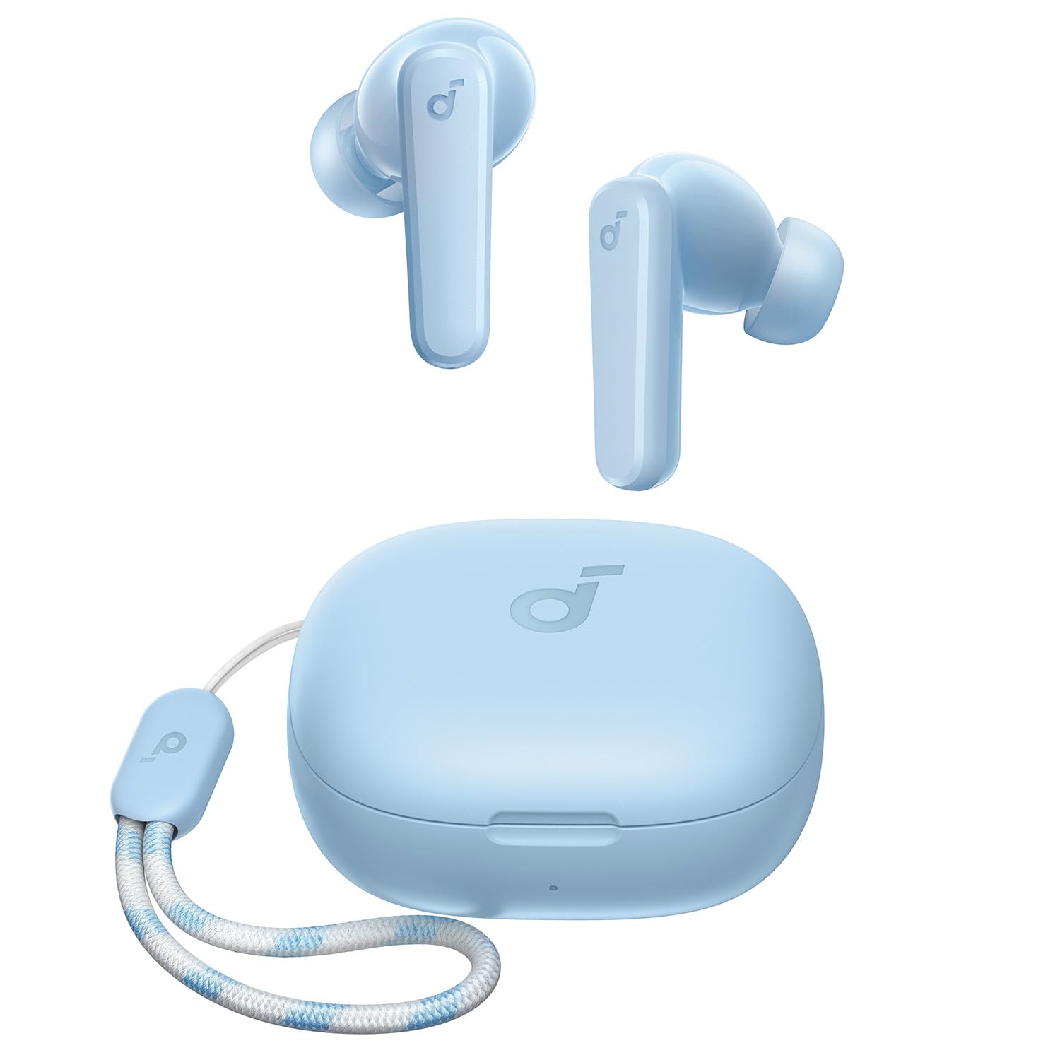 Soundcore P20i vista frontal mostrando diseño y estuche, portabilidad confiable
