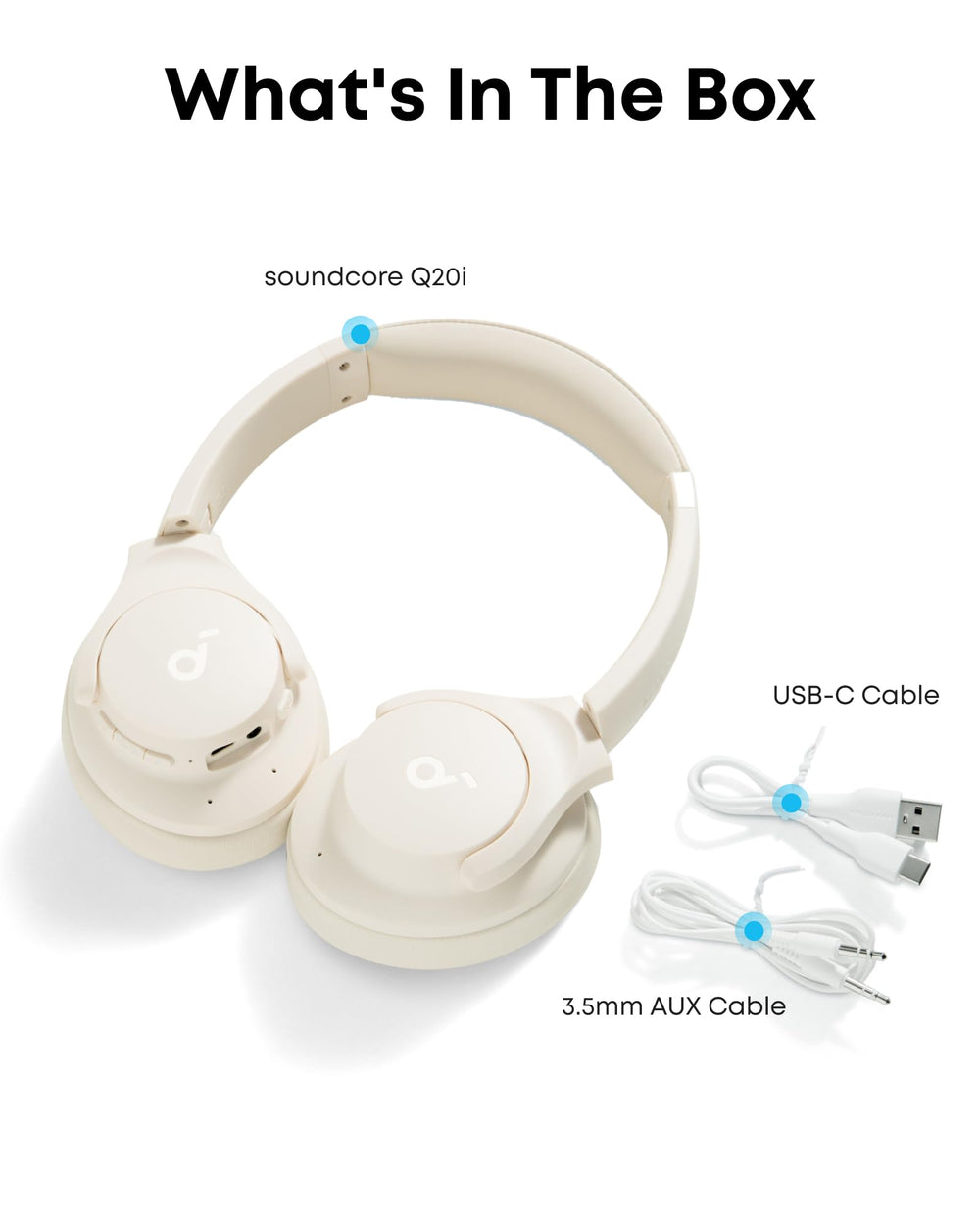 Soundcore Q20i comparación de tamaño con mano para ver escala real