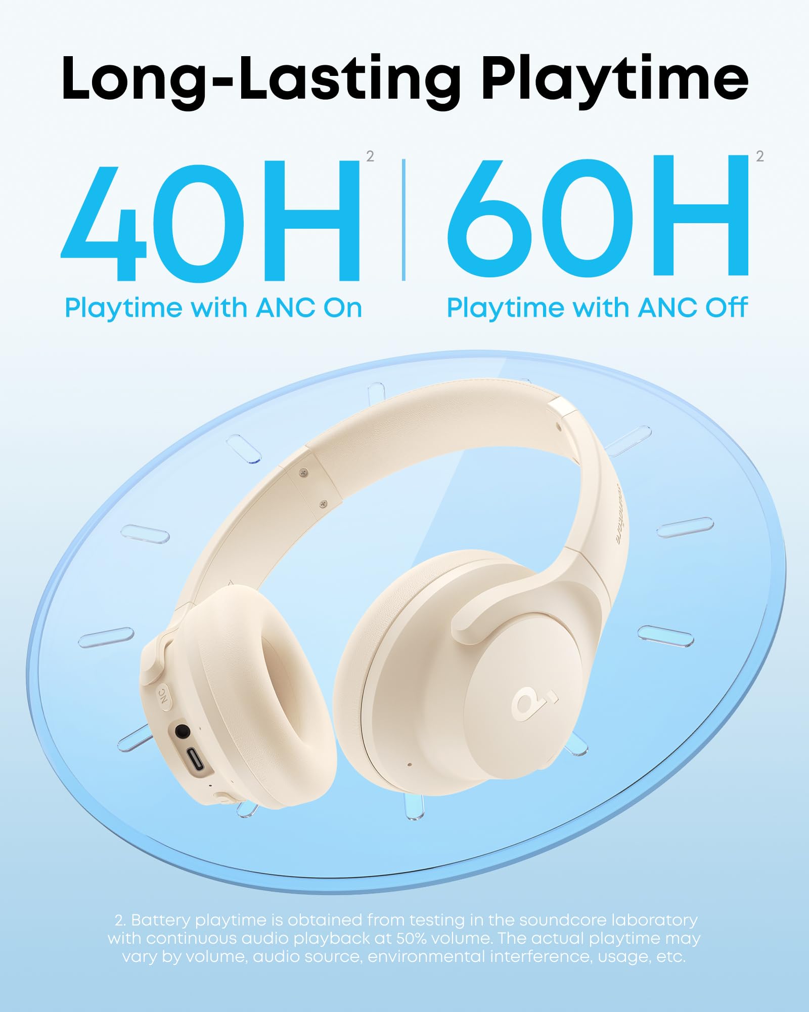 Soundcore Q20i micrófonos integrados, llamadas claras y reducción de ruido