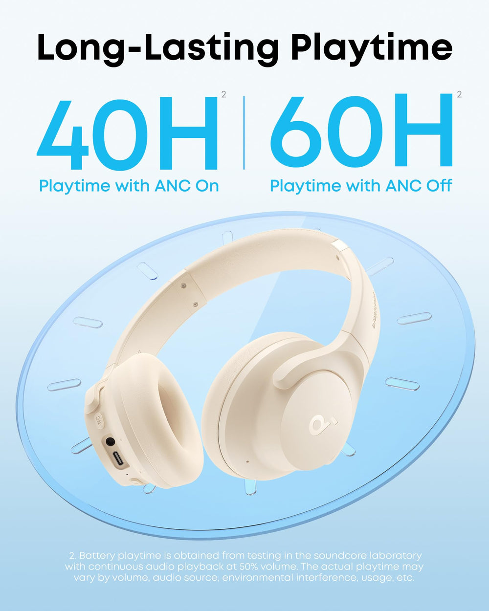 Soundcore Q20i micrófonos integrados, llamadas claras y reducción de ruido