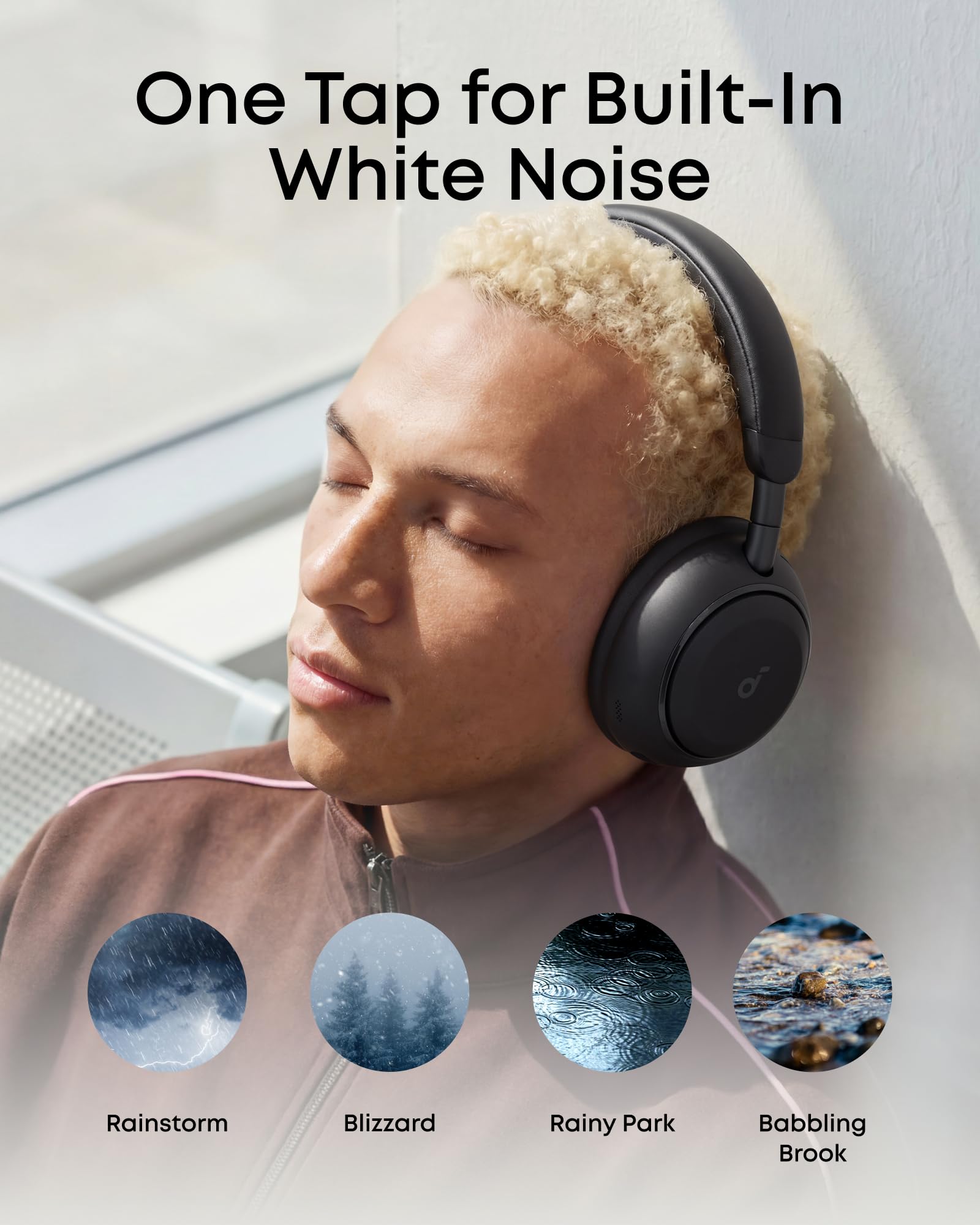 Soundcore Space 2 close-up de membrana del driver 40 mm para sonido claro y graves
