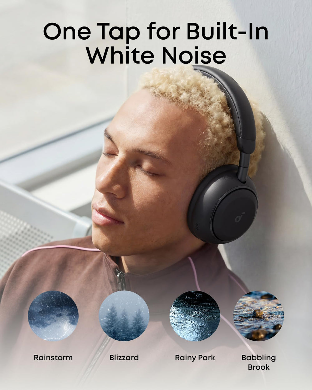 Soundcore Space 2 close-up de membrana del driver 40 mm para sonido claro y graves