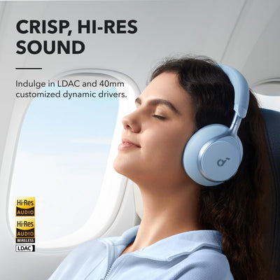 Soundcore Space One earcup close-up highlighting soft padding for extended comfort