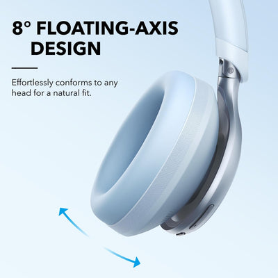 Person wearing Soundcore Space One on train demonstrating voice reduction benefit while commuting