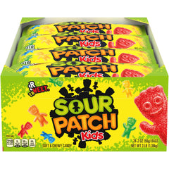 SOUR PATCH KIDS frente del paquete mostrando colores y marca, ideal para identificar