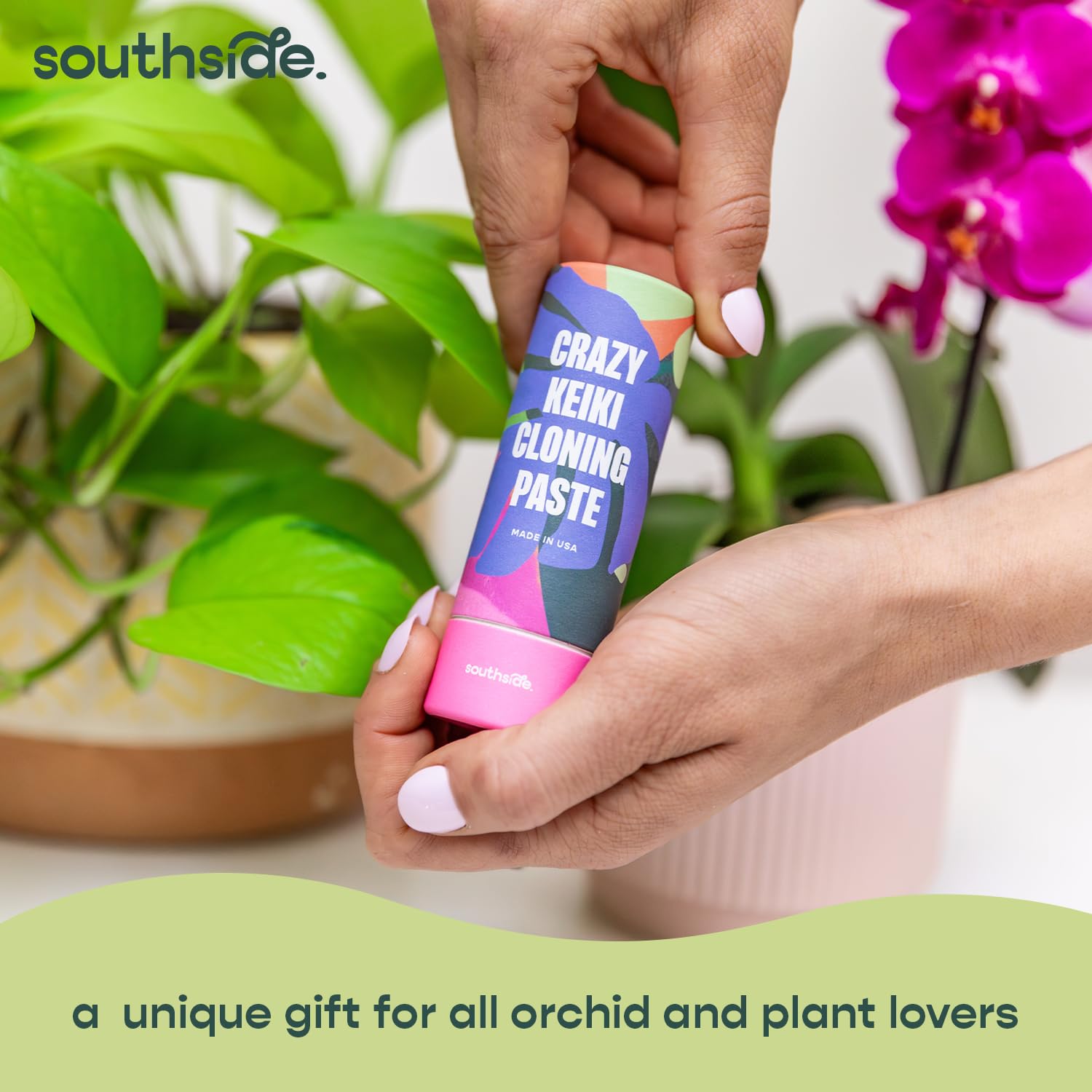 Southside Plants etiqueta con instrucciones, información de ingredientes y seguridad