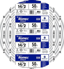 Southwire Romex vista frontal del paquete, facilita identificación rápida