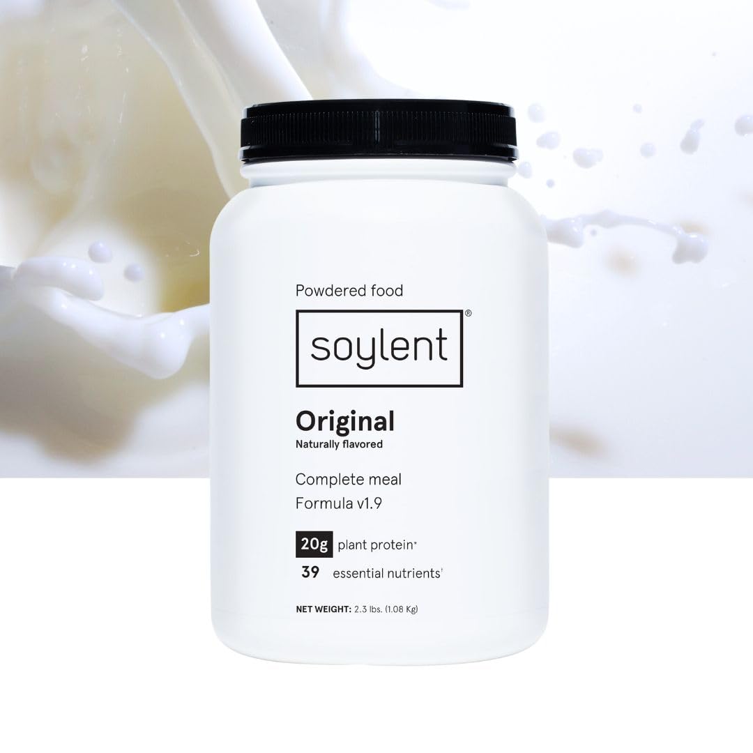Comparación de tamaño del envase Soylent para control de porciones