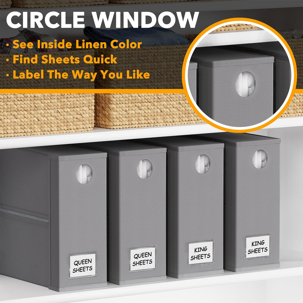 SpaceAid open organizer with folded sheet set showing capacity