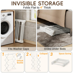 SpaceHidden varillas extendidas mostrando gran área para colgar ropa