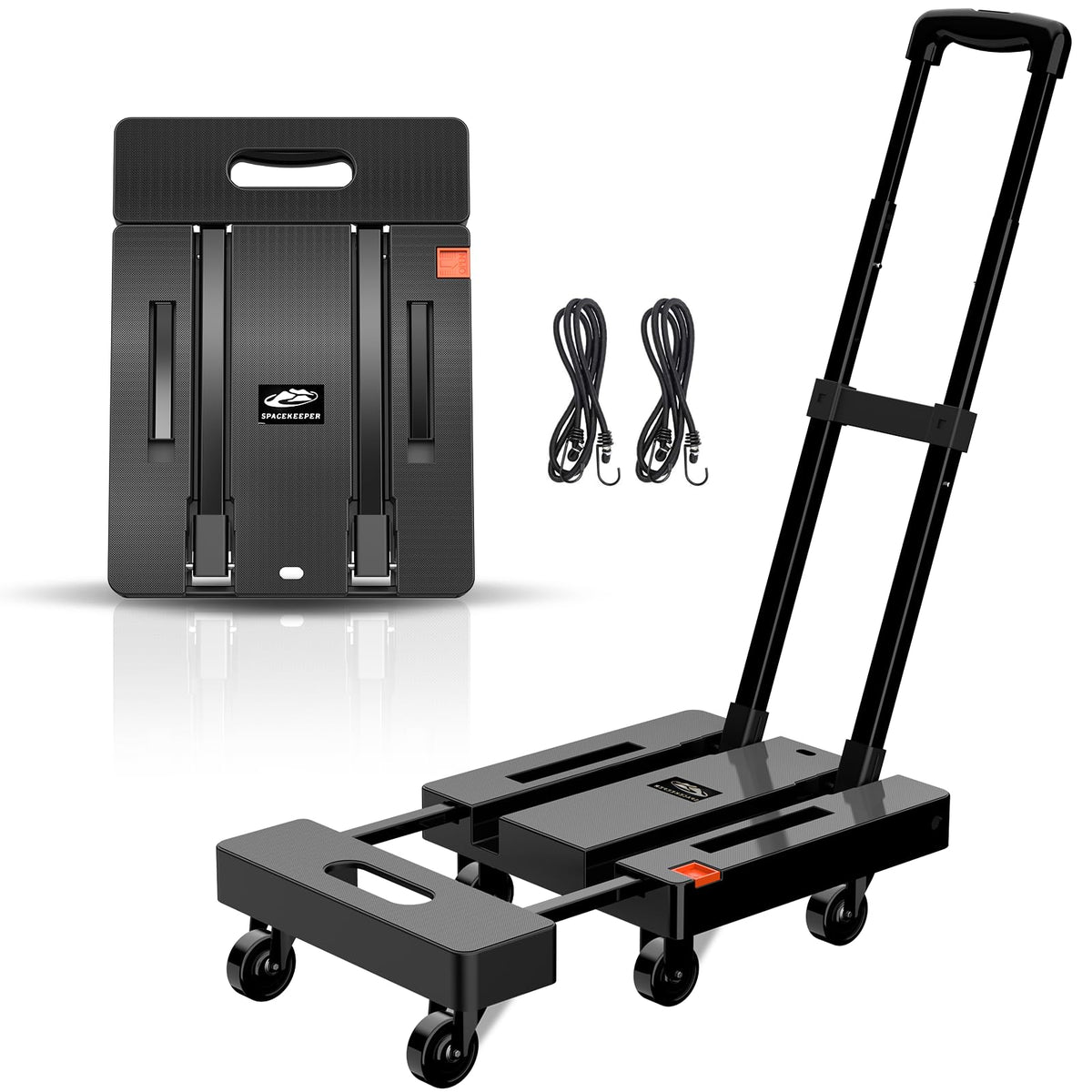 SPACEKEEPER vista frontal del carrito plegado, ahorro de espacio