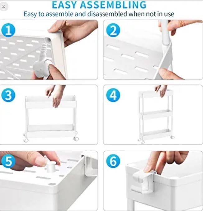 SPACEKEEPER cart next to toilet paper rolls showing compact size benefit