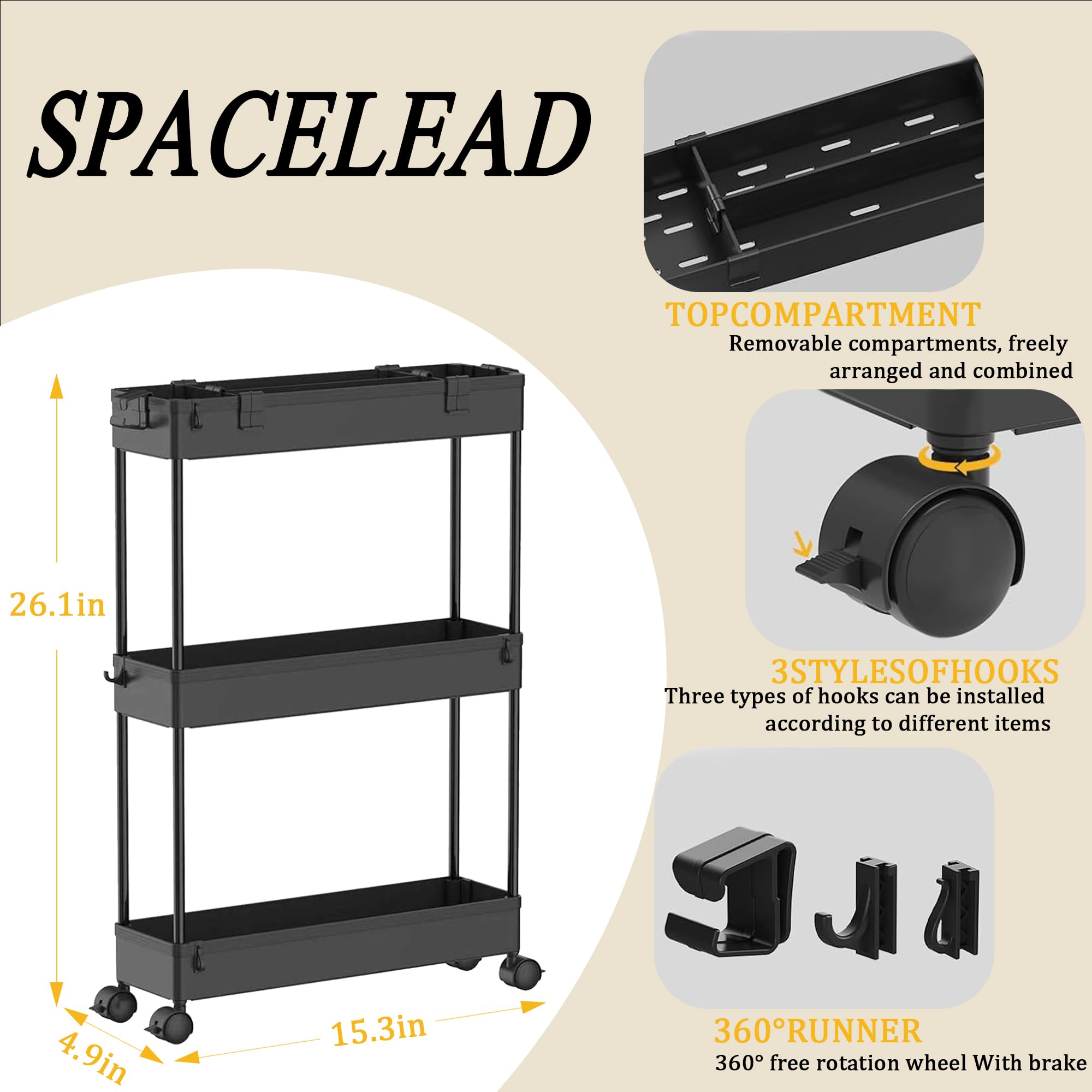 SPACELEAD carrito en baño al lado del inodoro optimiza espacio y acceso