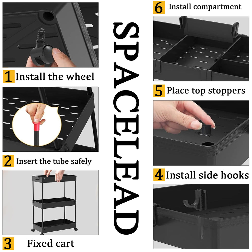 SPACELEAD ruedas giratorias 360° para mover el carrito con facilidad