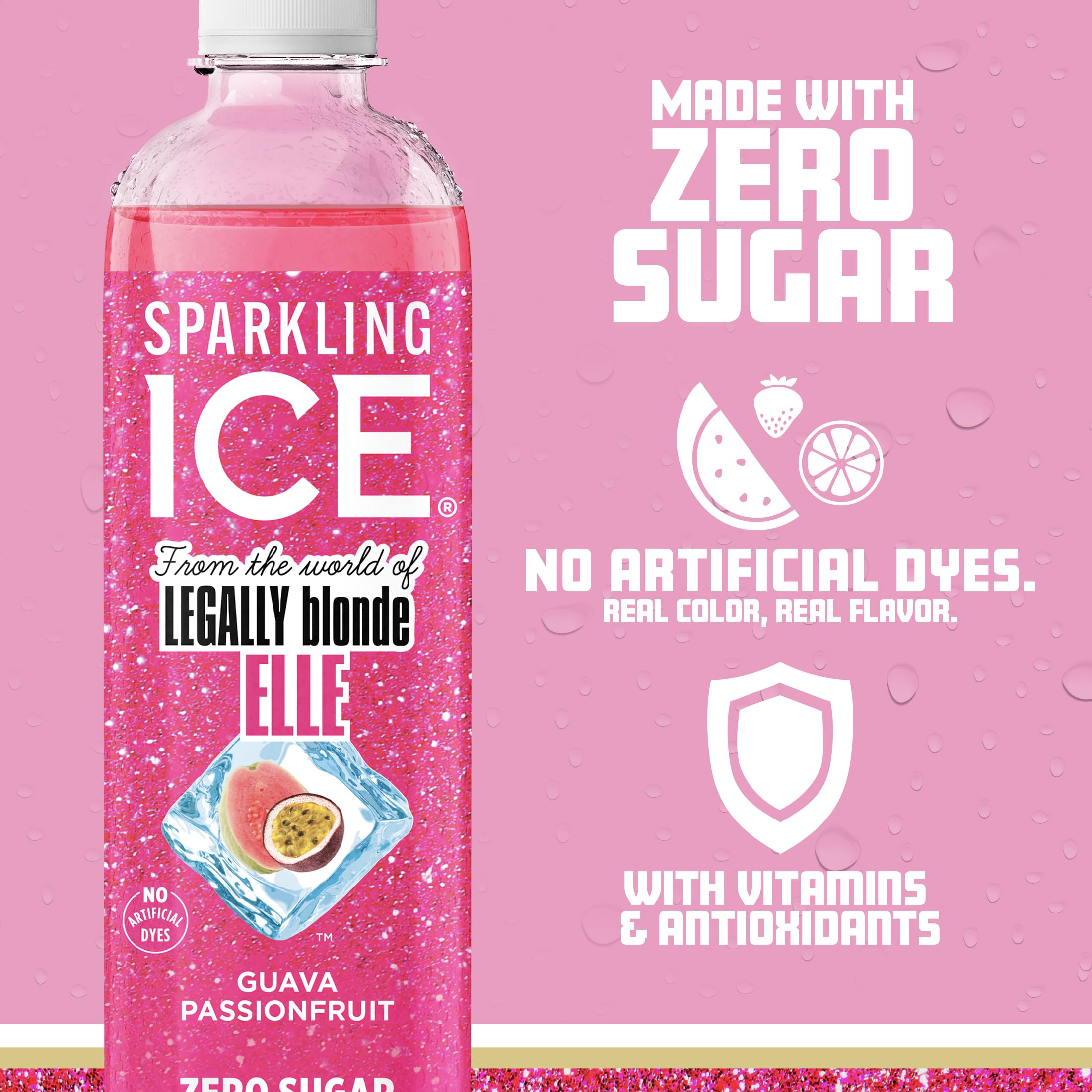 Sparkling Ice botella en mano tamaño 17 fl oz práctico para llevar y consumir frío