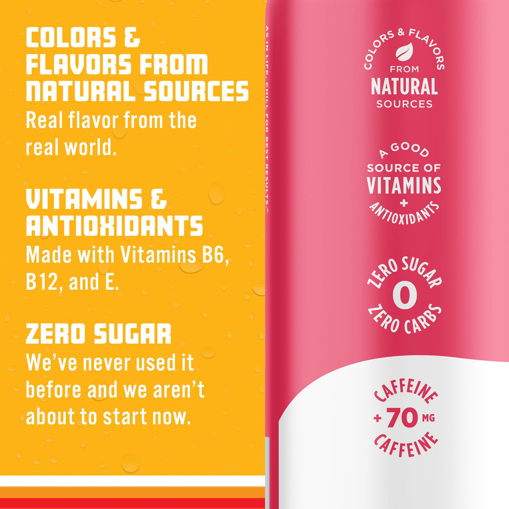 Sparkling Ice comparación de tamaño con vaso, porción visual clara
