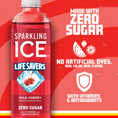 Sparkling Ice LIFESAVERS burbujeo en primer plano resaltando frescura efervescente