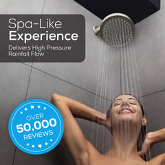 SparkPod ducha en uso con lluvia concentrada, sensación envolvente y relajante