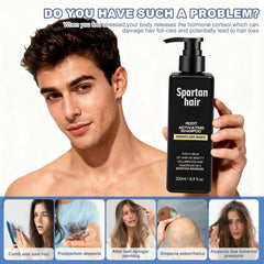 SPARTAN HAIR etiqueta con ingredientes botánicos y beneficios claros
